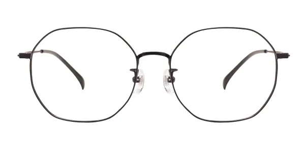 Geometric Colorful Large Eyeglasses - Black