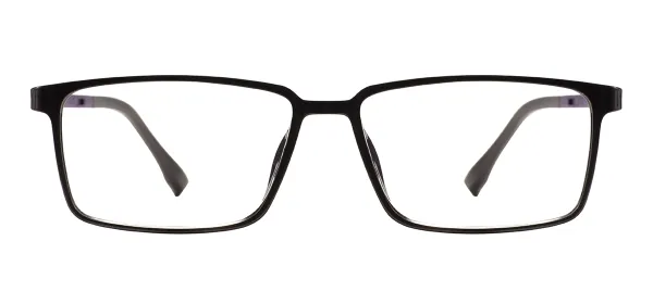 Medium Full Rim Rectangular Eyeglasses - Black Purple