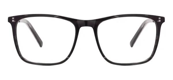 Rectangular Acetate Full Rim Small Size Glasses Frame With Spring Hinge - Black